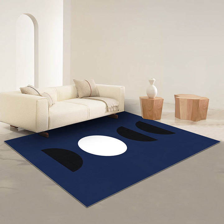 Stornfield | Black and Red Abstract Polyester Rug Modern Washable Pet-Friendly Rug for Living Room