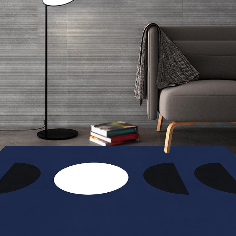 Stornfield | Black and Red Abstract Polyester Rug Modern Washable Pet-Friendly Rug for Living Room