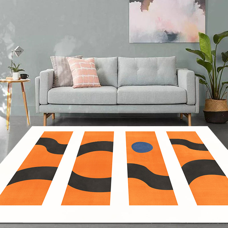 Stornfield | Washable Polyester Multicolor Contemporary Abstract Area Rug, Pet Friendly for Living Room