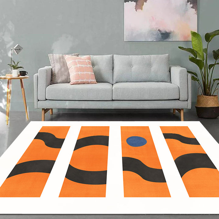 Stornfield | Washable Polyester Multicolor Contemporary Abstract Area Rug, Pet Friendly for Living Room