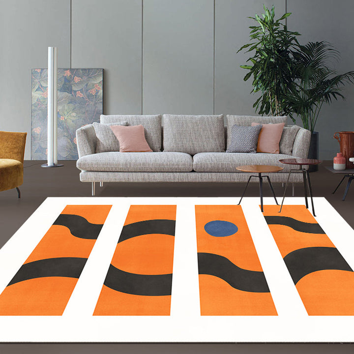 Stornfield | Washable Polyester Multicolor Contemporary Abstract Area Rug, Pet Friendly for Living Room