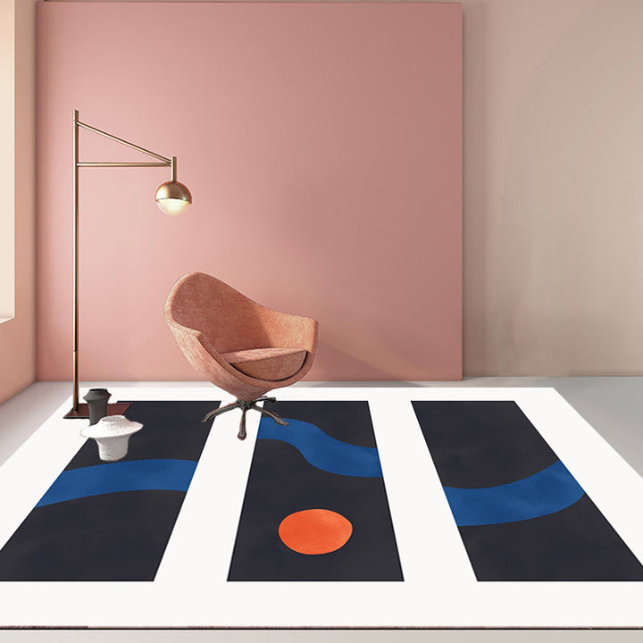 Stornfield | Washable Polyester Multicolor Contemporary Abstract Area Rug, Pet Friendly for Living Room