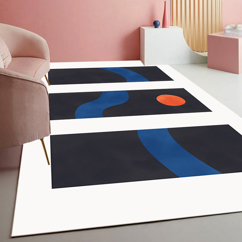 Stornfield | Washable Polyester Multicolor Contemporary Abstract Area Rug, Pet Friendly for Living Room