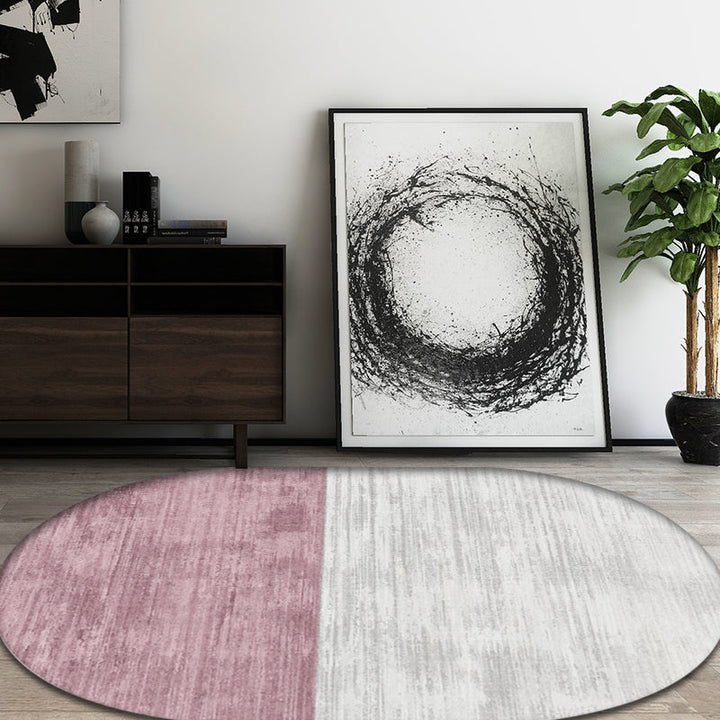 Stornfield | Novelty Pink and Blue Checkered Living Room Rug Stain Resistant Polyester Area Rug