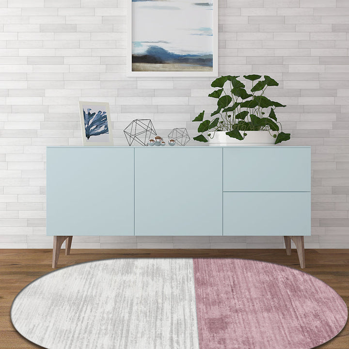 Stornfield | Novelty Pink and Blue Checkered Living Room Rug Stain Resistant Polyester Area Rug