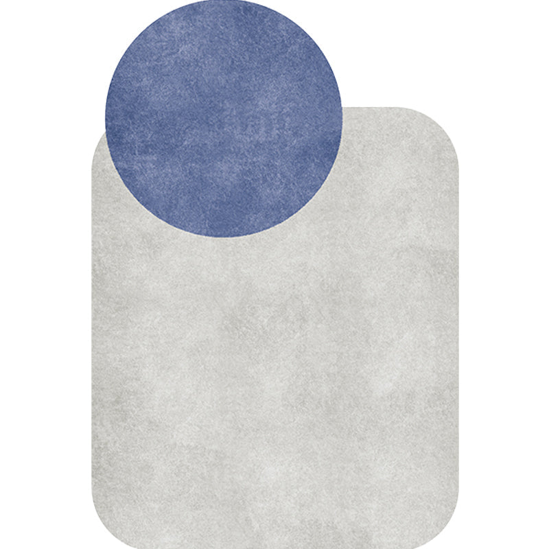 Stornfield | Innovative Living Room Rug, Grey and Pink Circle and Rectangle, with Color Block Patterns, Non-Slip Polyester Rug