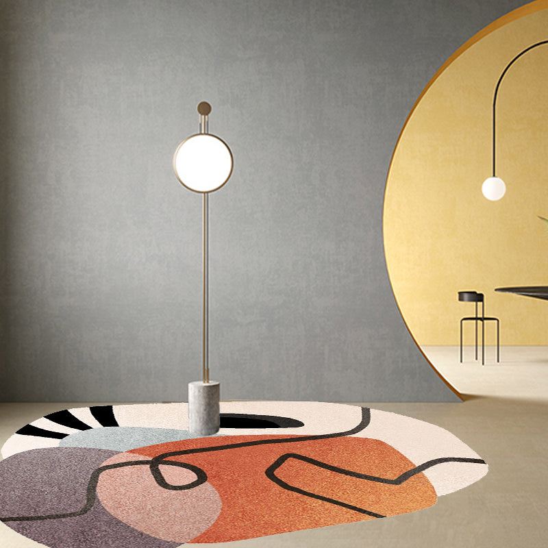 Stornfield | Novelty Simple Irregular Rug with Brown Abstract Pattern, Polyester Carpet, Machine Washable, Area Rug for Home Decor