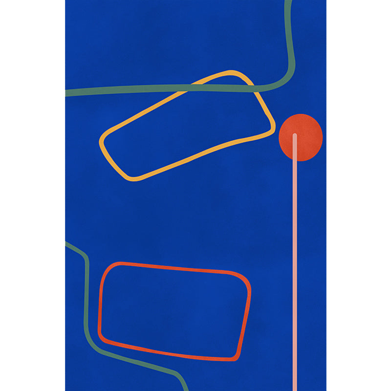 Stornfield | Nordic Modernism Blue and Yellow Rug Pet-Friendly Abstract Rug Non-Slip Bedroom Rug