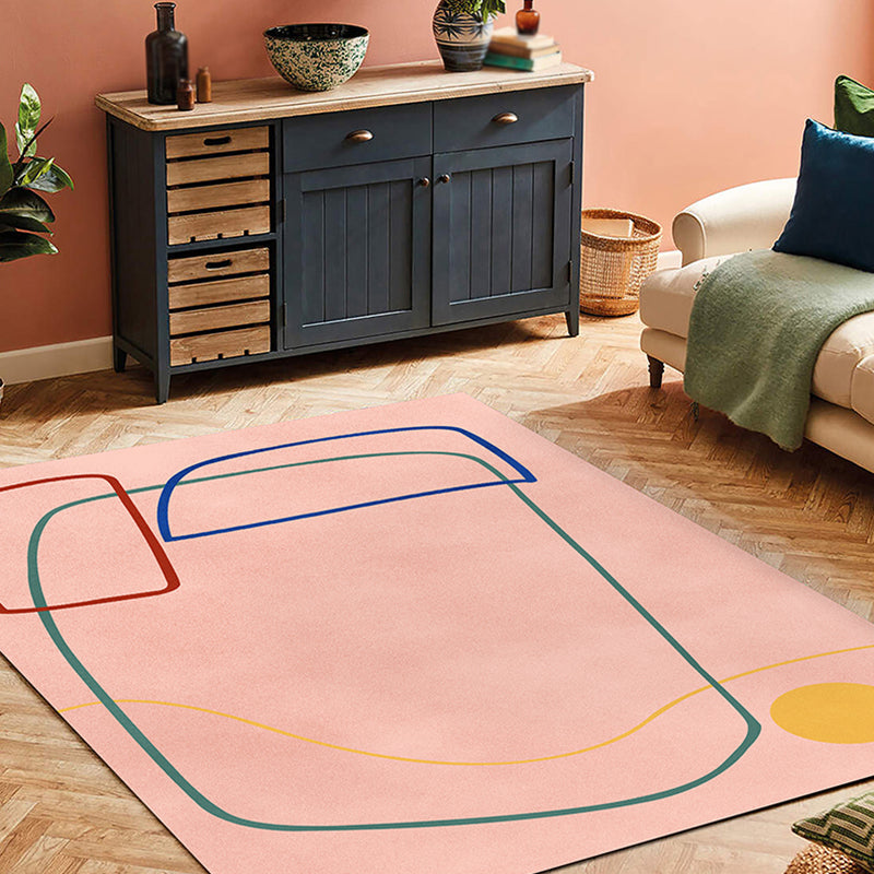 Stornfield | Nordic Modernism Blue and Yellow Rug Pet-Friendly Abstract Rug Non-Slip Bedroom Rug