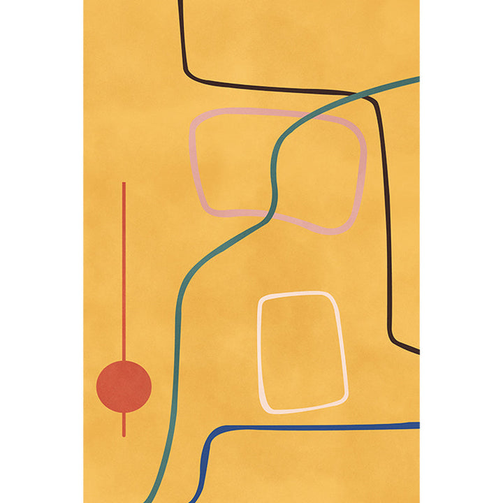 Stornfield | Nordic Modernism Blue and Yellow Rug Pet-Friendly Abstract Rug Non-Slip Bedroom Rug