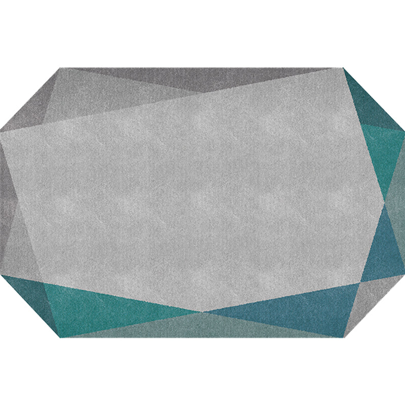 Stornfield | Scandinavian Irregular Novelty Rug in Grey Color Block Pattern Polyester Rug with Non-Slip Backing Area Rug for Home Decor