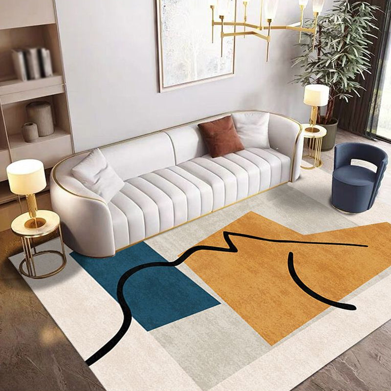 Stornfield | Multicolored Polyester Rug with Novel Character Design Non-Slip Mat Pet-Friendly Carpet for Living Room