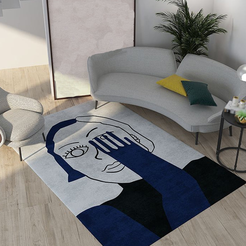 Stornfield | Multicolored Polyester Rug with Novel Character Design Non-Slip Mat Pet-Friendly Carpet for Living Room
