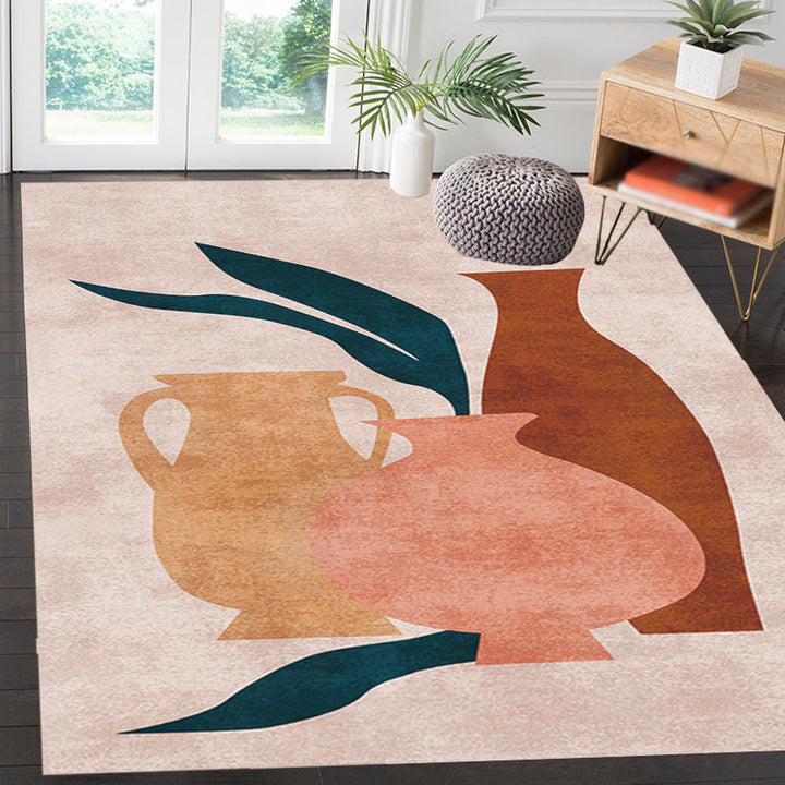 Stornfield | Multicolored Polyester Rug with Novel Character Design Non-Slip Mat Pet-Friendly Carpet for Living Room