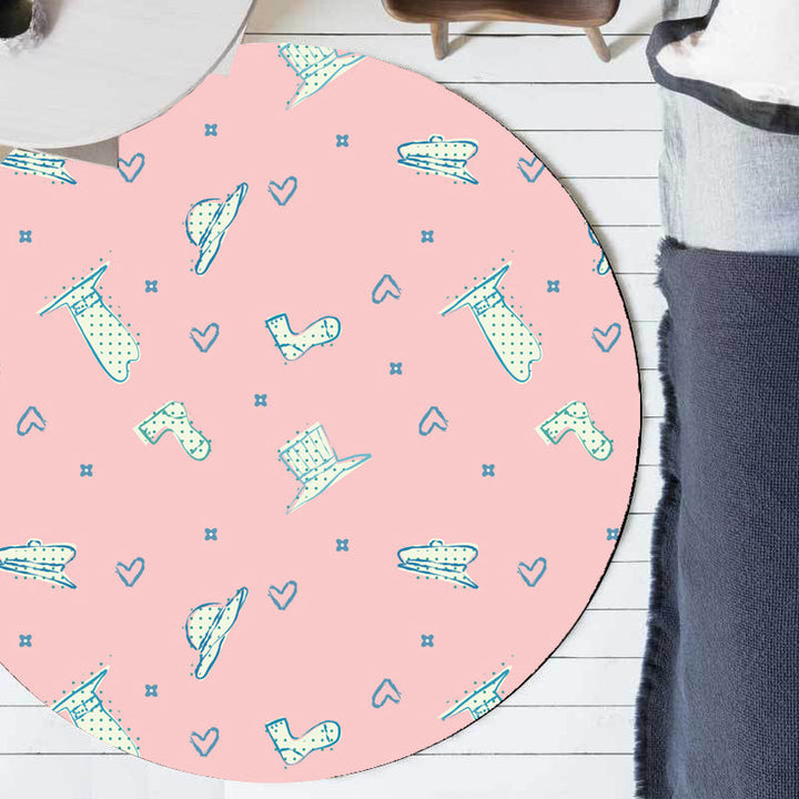 Stornfield | Pink and Purple Polyester Kids Rug with Diamond and Sock Pattern Pet Friendly Washable Non-Slip Accent Rug