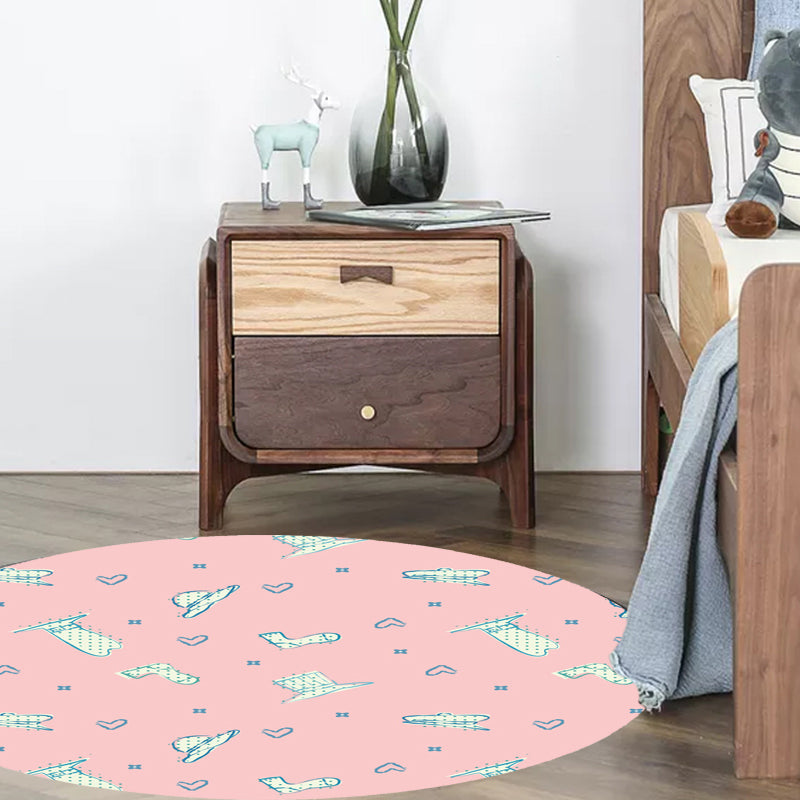 Stornfield | Pink and Purple Polyester Kids Rug with Diamond and Sock Pattern Pet Friendly Washable Non-Slip Accent Rug