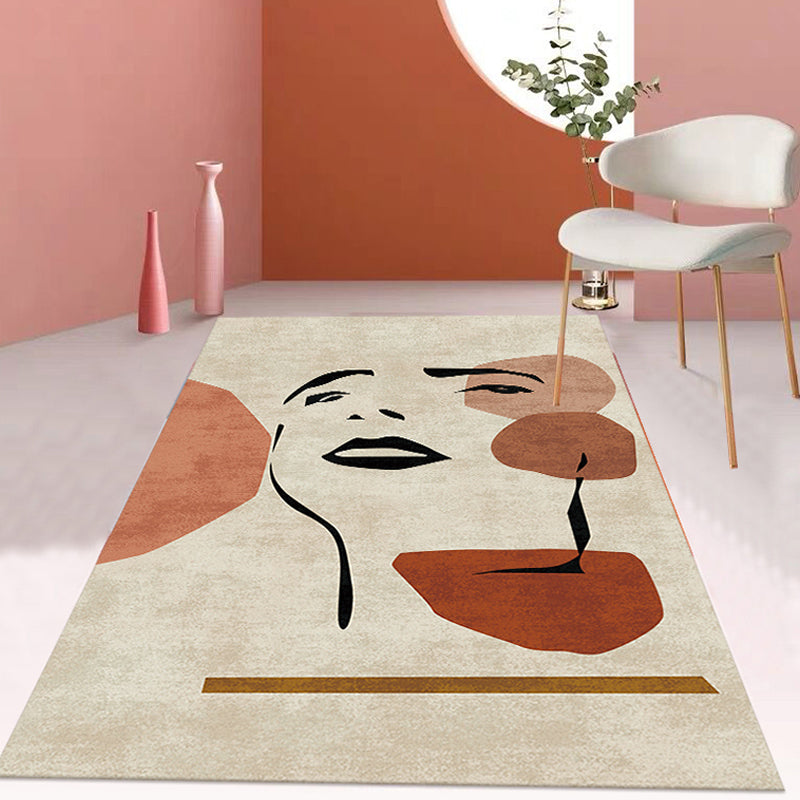 Stornfield | Contemporary Multicolor Patterned Figures Polyester Rug Washable & Pet Friendly Bedroom Rug