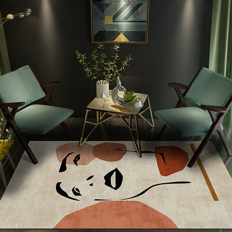 Stornfield | Contemporary Multicolor Patterned Figures Polyester Rug Washable & Pet Friendly Bedroom Rug