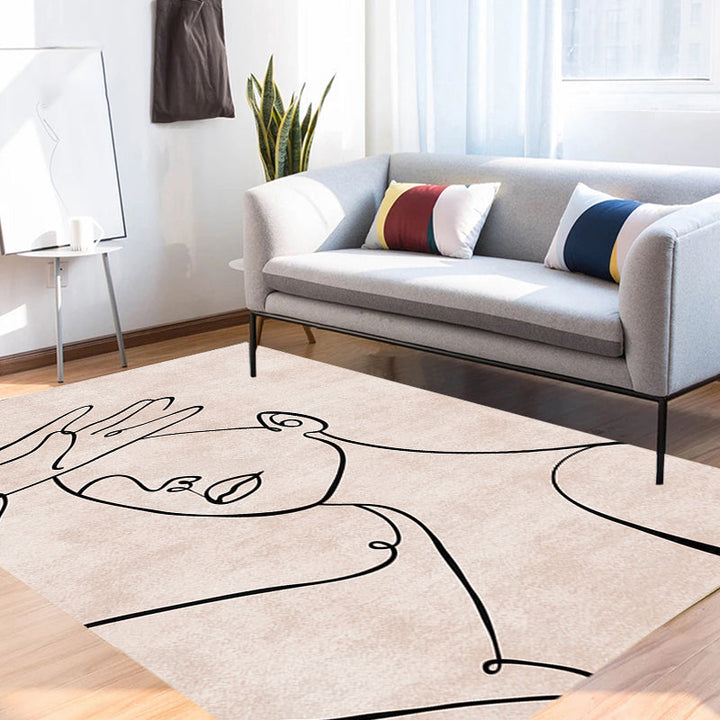 Stornfield | Contemporary Multicolor Patterned Figures Polyester Rug Washable & Pet Friendly Bedroom Rug