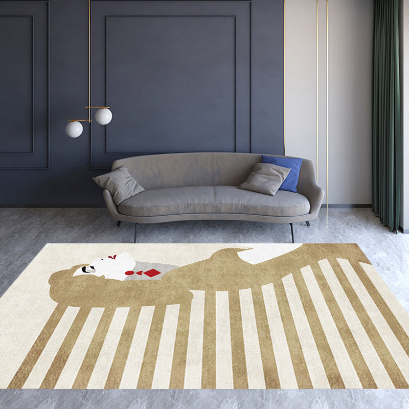 Stornfield | Contemporary Multicolor Patterned Figures Polyester Rug Washable & Pet Friendly Bedroom Rug