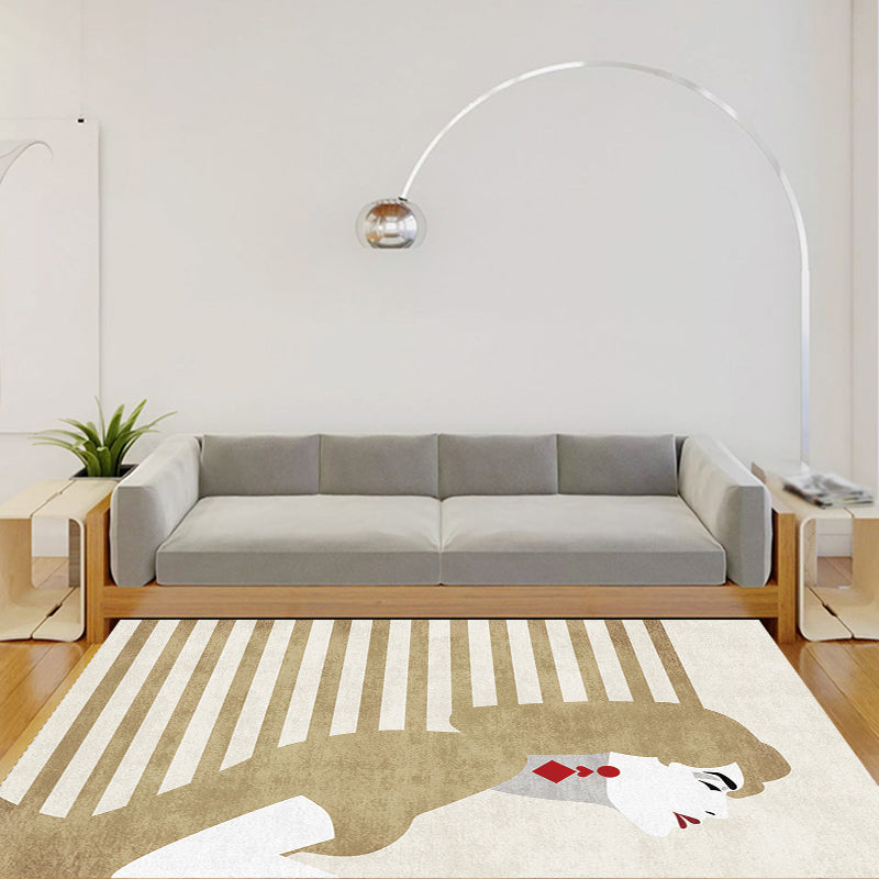 Stornfield | Contemporary Multicolor Patterned Figures Polyester Rug Washable & Pet Friendly Bedroom Rug