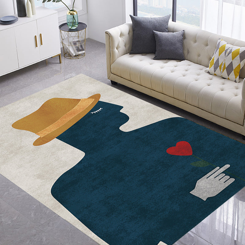 Stornfield | Contemporary Multicolor Patterned Figures Polyester Rug Washable & Pet Friendly Bedroom Rug