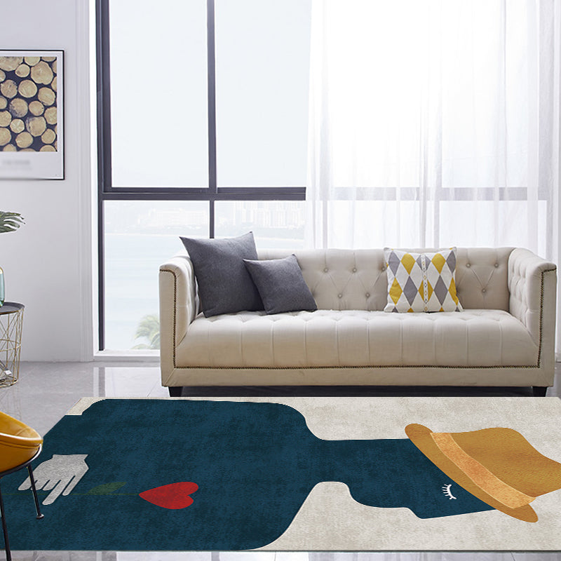 Stornfield | Contemporary Multicolor Patterned Figures Polyester Rug Washable & Pet Friendly Bedroom Rug
