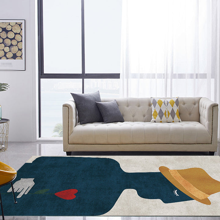 Stornfield | Contemporary Multicolor Patterned Figures Polyester Rug Washable & Pet Friendly Bedroom Rug