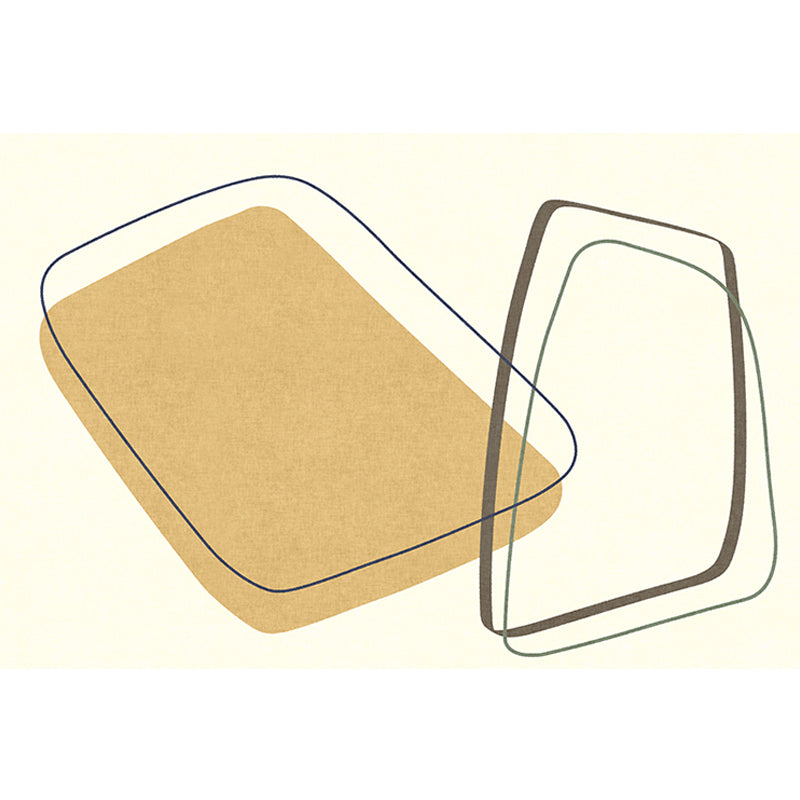 Stornfield | Unique and casual beige color block rug, washable and non-slip, pet-friendly for the living room
