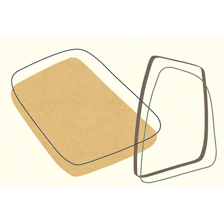 Stornfield | Unique and casual beige color block rug, washable and non-slip, pet-friendly for the living room
