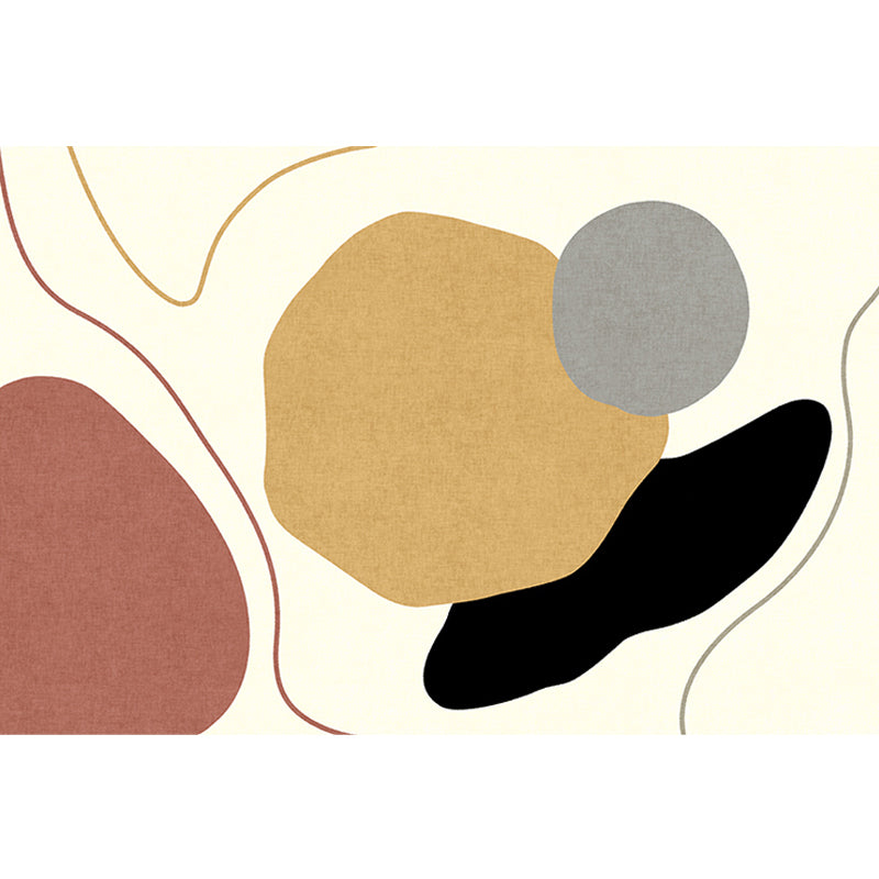 Stornfield | Unique and casual beige color block rug, washable and non-slip, pet-friendly for the living room