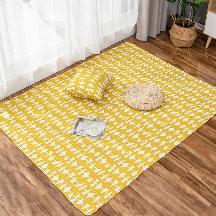 Stornfield | Yellow and Green Strawberry Pattern Kids Rug Cotton Washable, Pet-Friendly, Non-Slip Rug for Kids' Bedroom