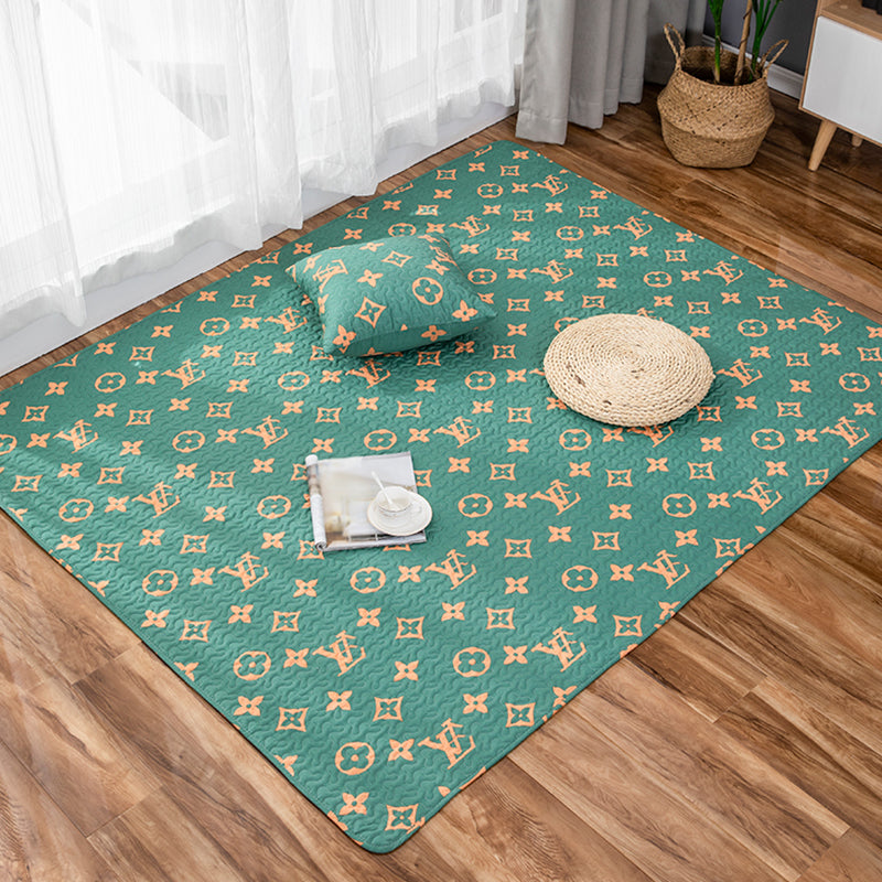 Stornfield | Yellow and Green Strawberry Pattern Kids Rug Cotton Washable, Pet-Friendly, Non-Slip Rug for Kids' Bedroom