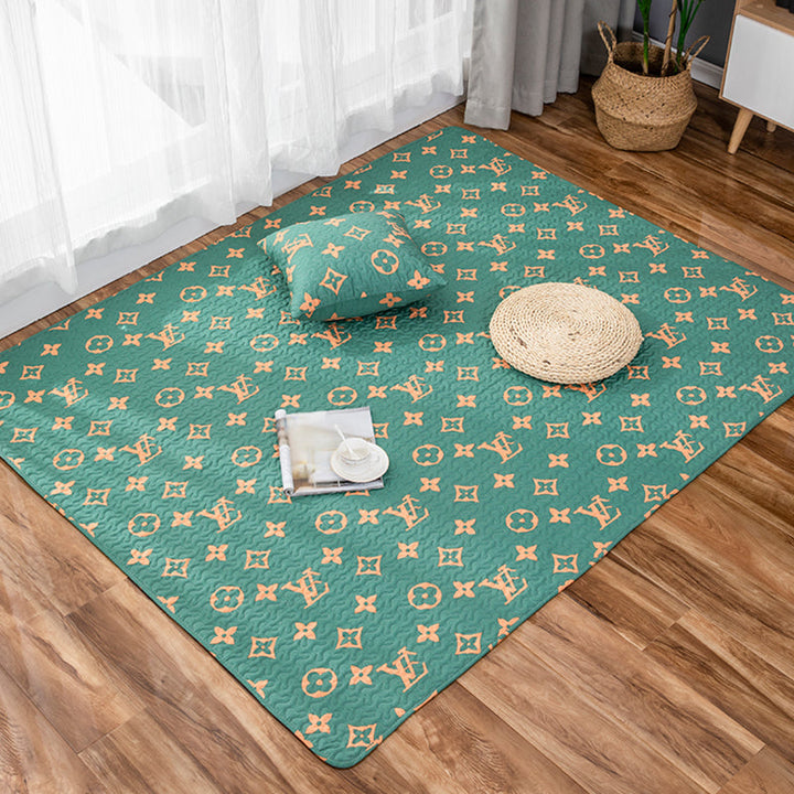Stornfield | Yellow and Green Strawberry Pattern Kids Rug Cotton Washable, Pet-Friendly, Non-Slip Rug for Kids' Bedroom