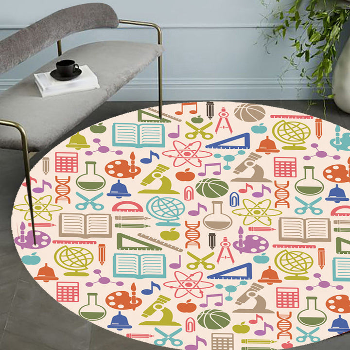 Stornfield | Apricot Children's Rug Polyester Stationary Pattern Pet Friendly Washable Non-Slip Rug for Decoration