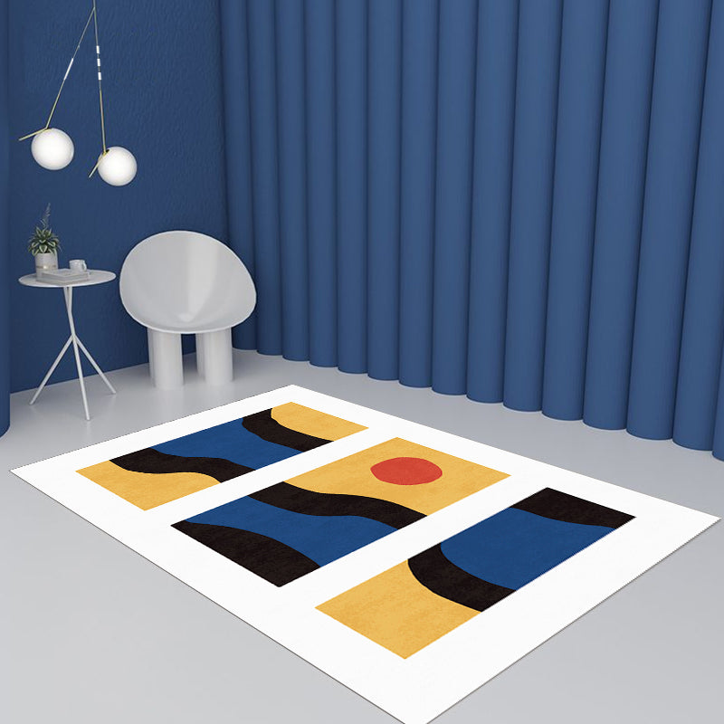 Stornfield | Elegant Minimalist Black and White Abstract Rug, Pet Friendly, Non-Slip Backing, Living Room Carpet