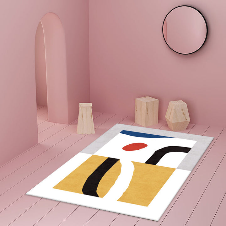 Stornfield | Elegant Minimalist Black and White Abstract Rug, Pet Friendly, Non-Slip Backing, Living Room Carpet