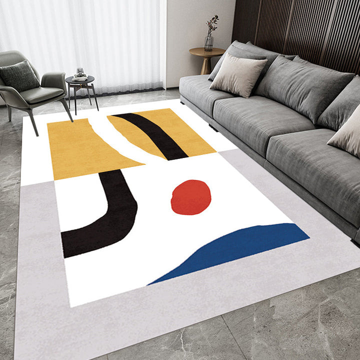 Stornfield | Elegant Minimalist Black and White Abstract Rug, Pet Friendly, Non-Slip Backing, Living Room Carpet