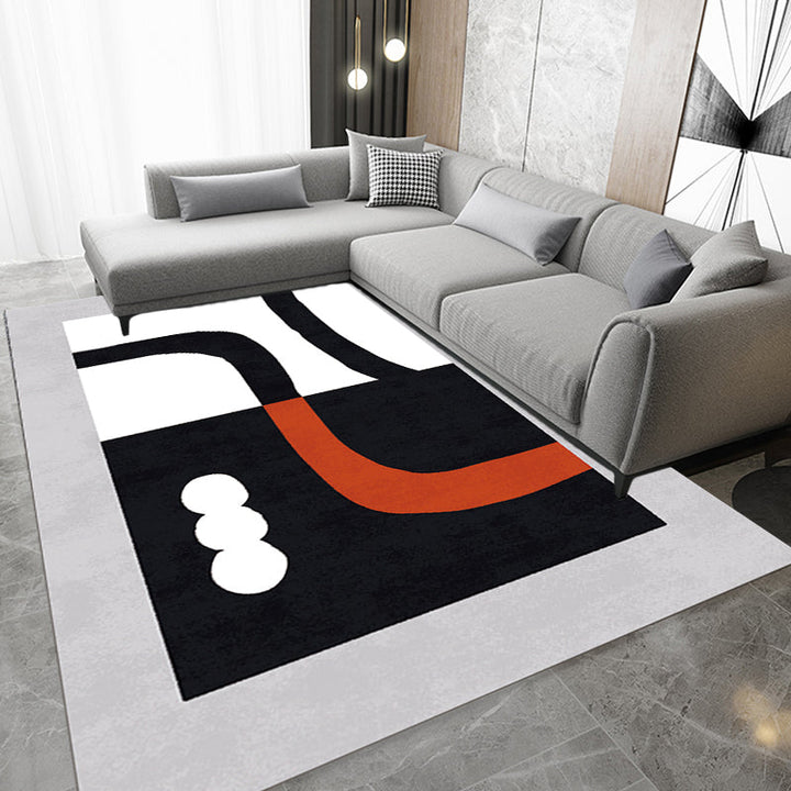 Stornfield | Elegant Minimalist Black and White Abstract Rug, Pet Friendly, Non-Slip Backing, Living Room Carpet