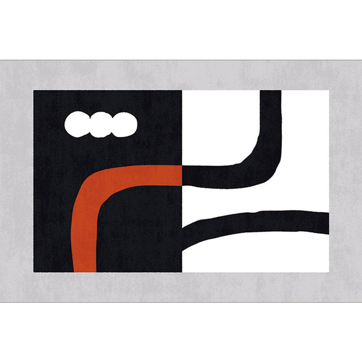 Stornfield | Elegant Minimalist Black and White Abstract Rug, Pet Friendly, Non-Slip Backing, Living Room Carpet
