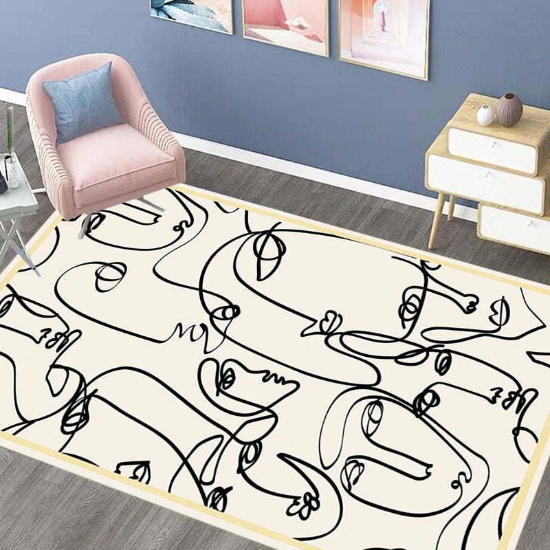 Stornfield | Elegant Multicolour Contemporary Polyester Figurative Pattern Non-Slip Rug Pet-Friendly Mat for Living Room