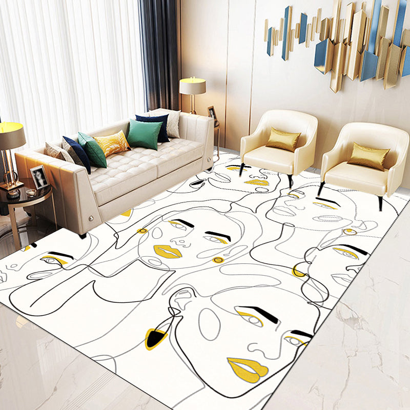 Stornfield | Elegant Multicolour Contemporary Polyester Figurative Pattern Non-Slip Rug Pet-Friendly Mat for Living Room