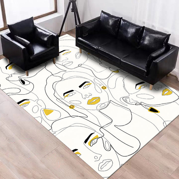 Stornfield | Elegant Multicolour Contemporary Polyester Figurative Pattern Non-Slip Rug Pet-Friendly Mat for Living Room