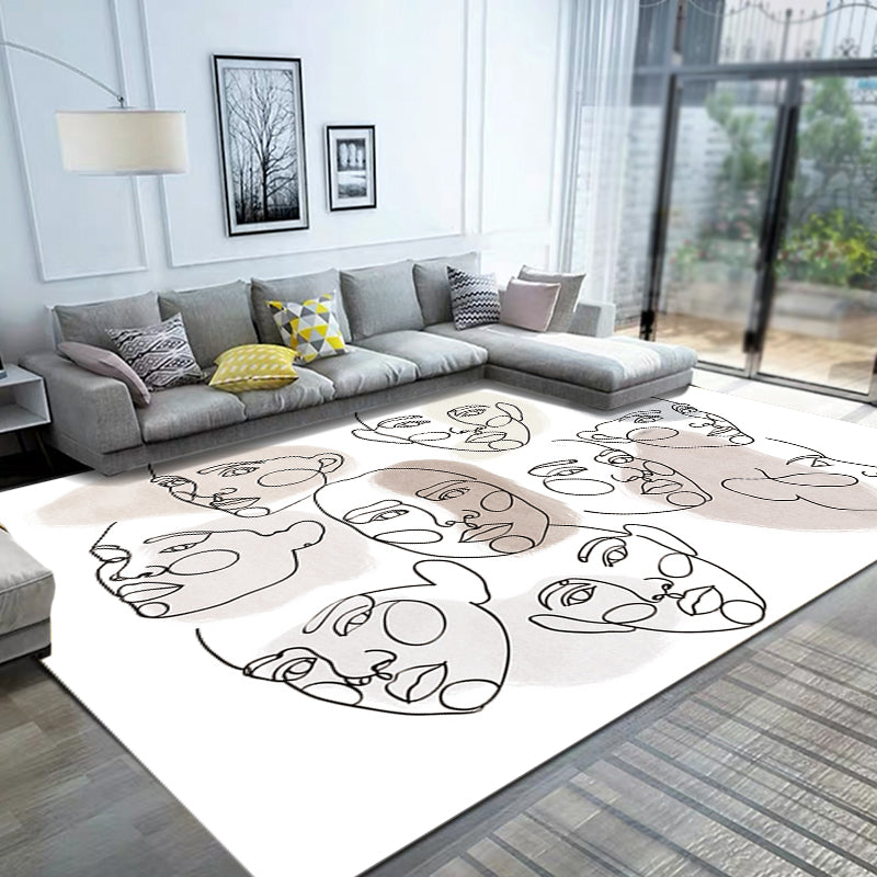 Stornfield | Elegant Multicolour Contemporary Polyester Figurative Pattern Non-Slip Rug Pet-Friendly Mat for Living Room