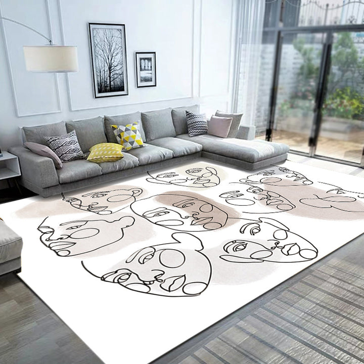 Stornfield | Elegant Multicolour Contemporary Polyester Figurative Pattern Non-Slip Rug Pet-Friendly Mat for Living Room