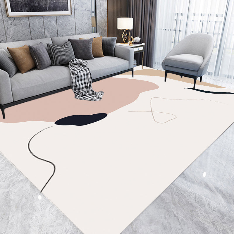 Stornfield | Elegant Multicolour Contemporary Polyester Figurative Pattern Non-Slip Rug Pet-Friendly Mat for Living Room