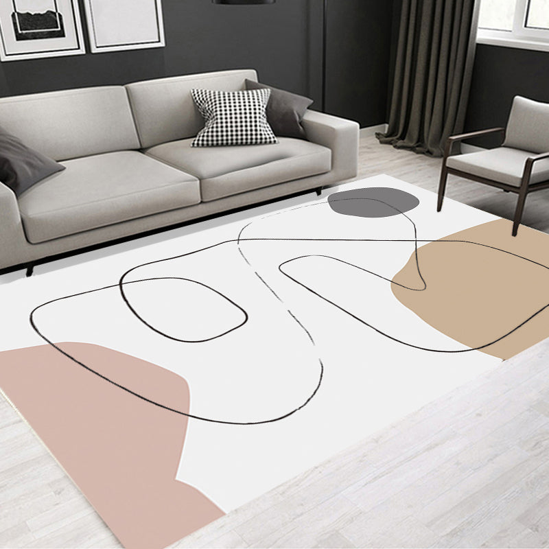 Stornfield | Elegant Multicolour Contemporary Polyester Figurative Pattern Non-Slip Rug Pet-Friendly Mat for Living Room