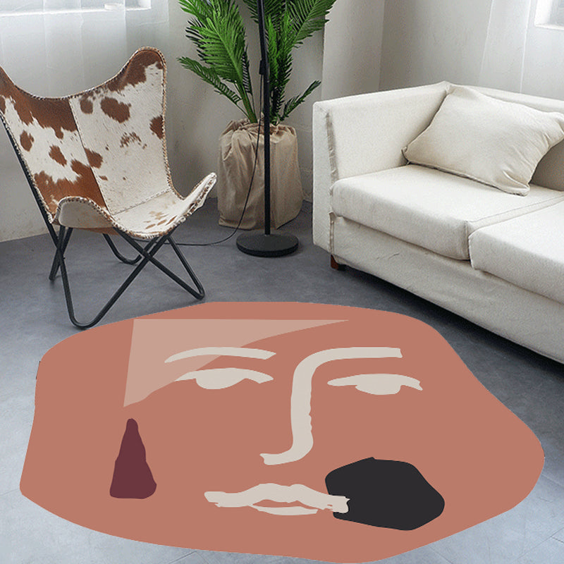 Stornfield | Elegant Modern Red Character Pattern Non-Slip Pet-Friendly Living Room Rug