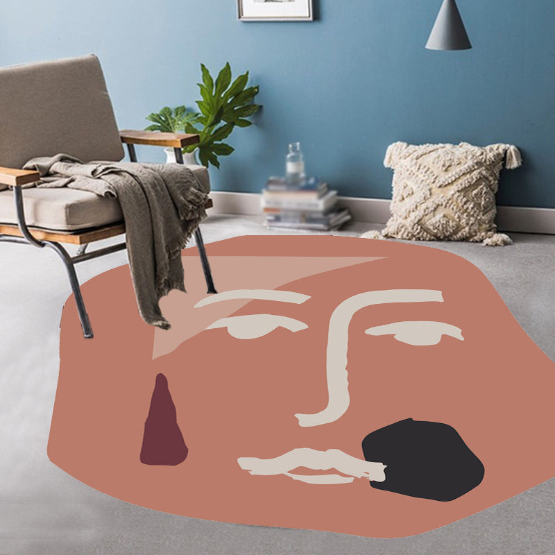 Stornfield | Elegant Modern Red Character Pattern Non-Slip Pet-Friendly Living Room Rug