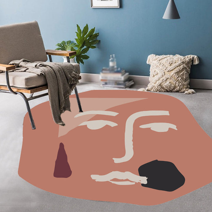 Stornfield | Elegant Modern Red Character Pattern Non-Slip Pet-Friendly Living Room Rug